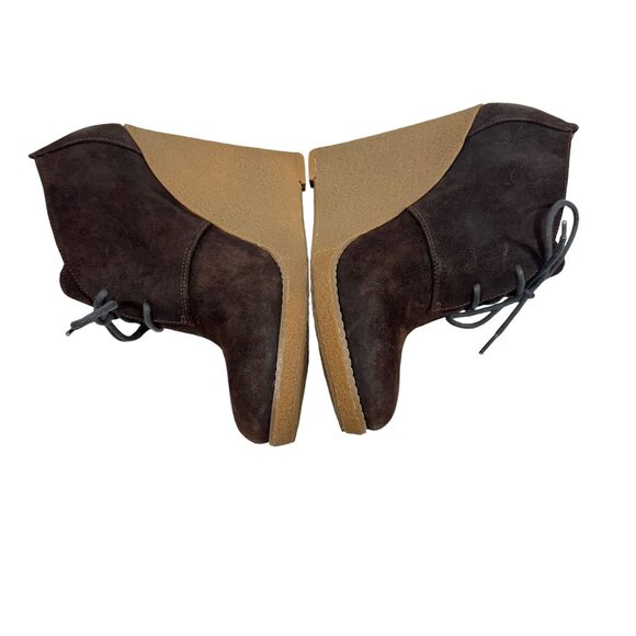 Enzo Angiolini Eaflory Brown Suede Wedge Heel Booties Size 7 - Picture 3 of 11